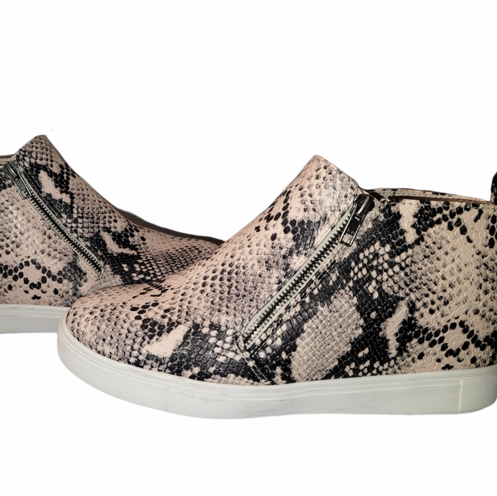 Snakeskin Wedge Sneakers